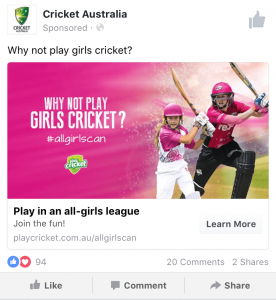 Cricket Australia - Why Not Play Girls Cricket