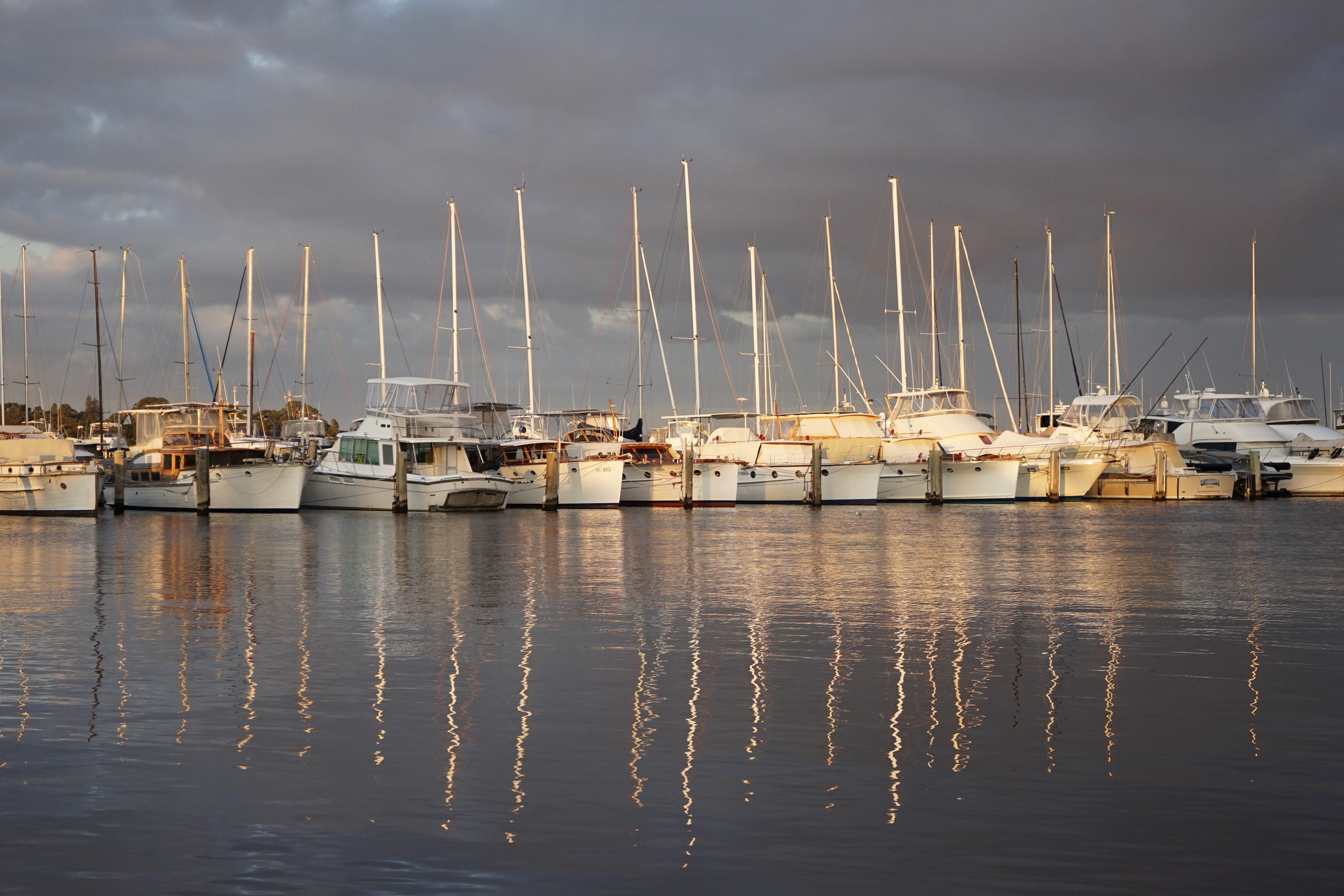 Boats anchored at Peppermint Grove, Western Australia.